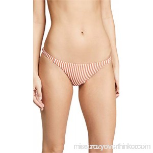 ASCENO Women's Stripe Bikini Bottoms Red Dense Line B07NDGLX18